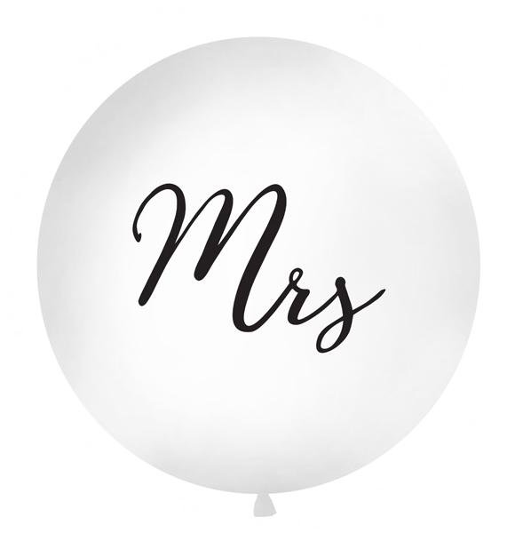 Mrs - Misses - schwarz Ballon XXL - Latex bedruckt XL