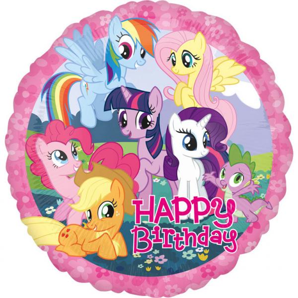 My Little Pony Happy Birthday Ballon (mit Helium gefüllt) - Folienballon helium