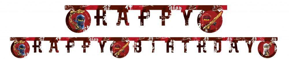 Ninjago Happy Birthday Banner - Girlanden Banner