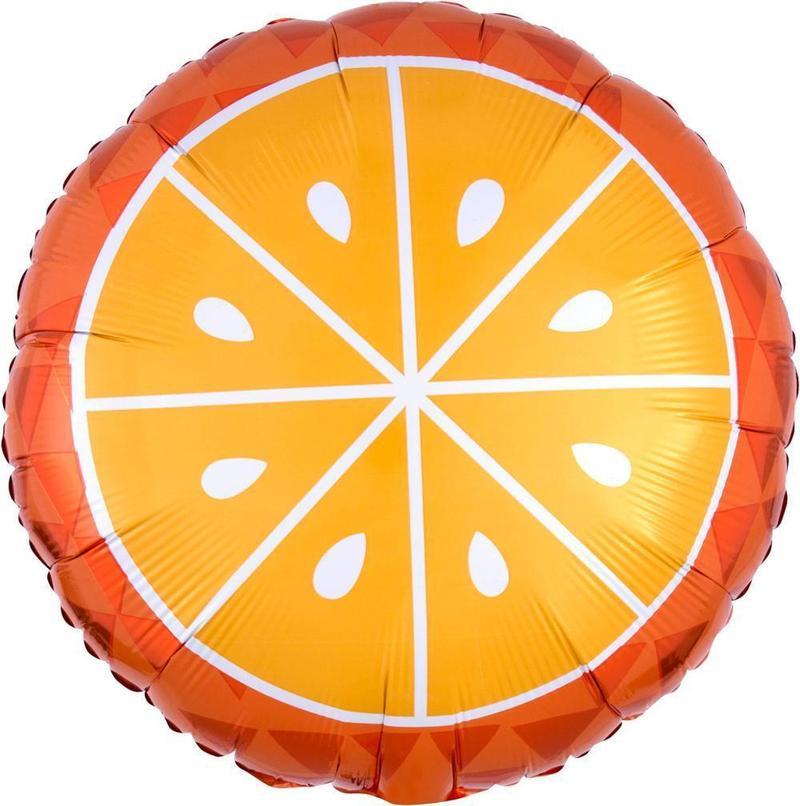 Orangen Ballon (mit Helium gefüllt) - Folienballon helium