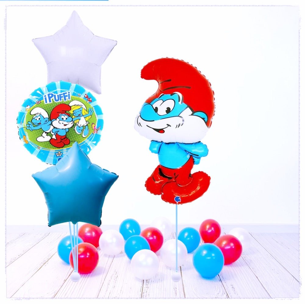 Papa Schlumpf Ballon Bouquet (mit Helium gefüllt) - Liscenced Bouquet