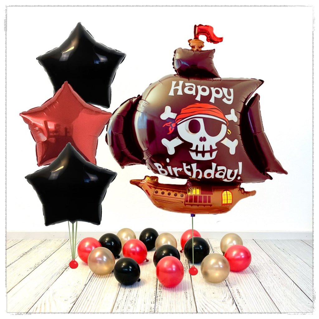Piraten Schiff Ballon Bouquet (mit Helium gefüllt) - Boys Bouquet