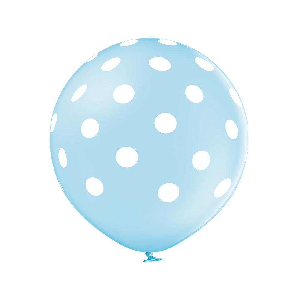 Polka Dots hellblau Ballon XL - Latex bedruckt XL
