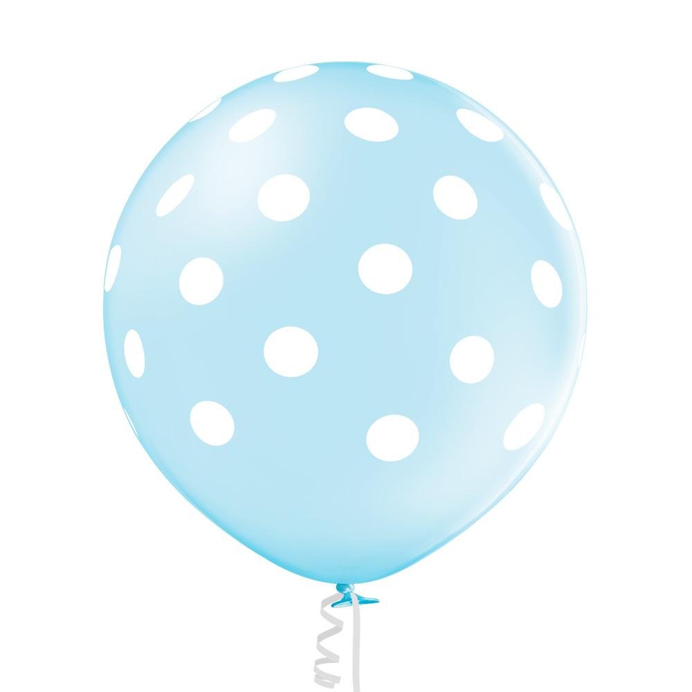 Polka Dots hellblau Ballon XL - Latex bedruckt XL