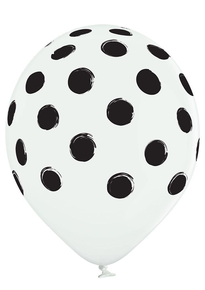 Polka Dots schwarz - weiss Ballon - Latex bedruckt