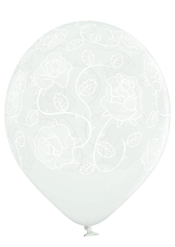 Rosen transparent Ballon - Latex bedruckt