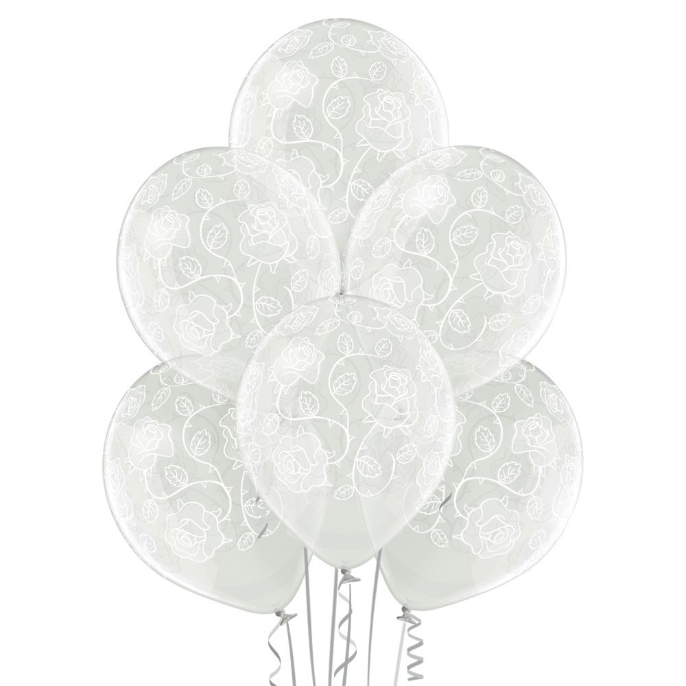 Rosen transparent Ballon - Latex bedruckt