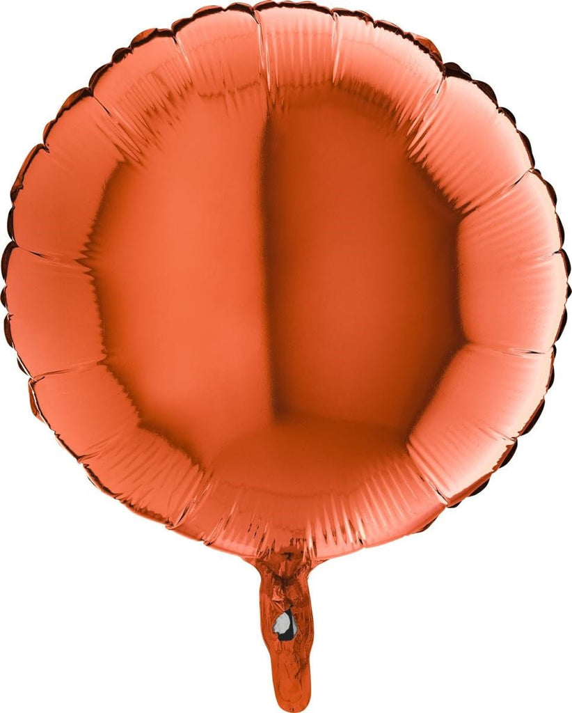 Rund orange Ballon (mit Helium gefüllt) - Stern Ballon Helium
