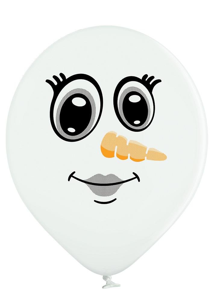 Schneemann Gesicht Ballon - Latex bedruckt