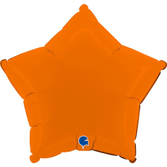 Stern orange matt Ballon (mit Helium gefüllt) - Stern Ballon Helium