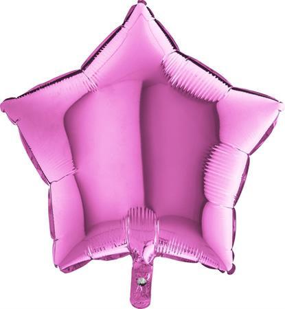 Stern Pink (Fuchsia) Ballon (mit Helium gefüllt) - Stern Ballon Helium