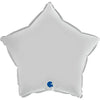 Ballon étoile satin blanc (gonflé à l'hélium) 