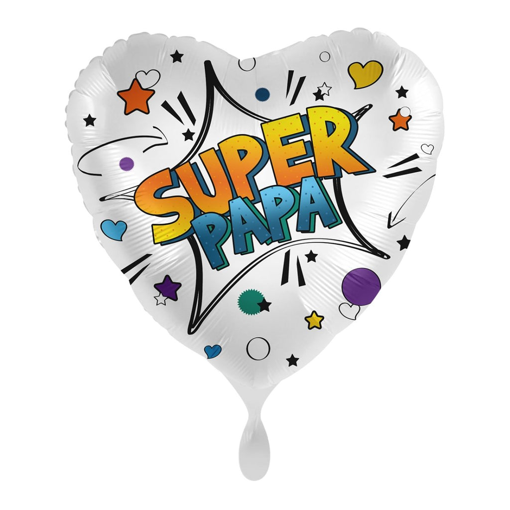 Super Papa Ballon (mit Helium gefüllt) - Herz Ballon helium