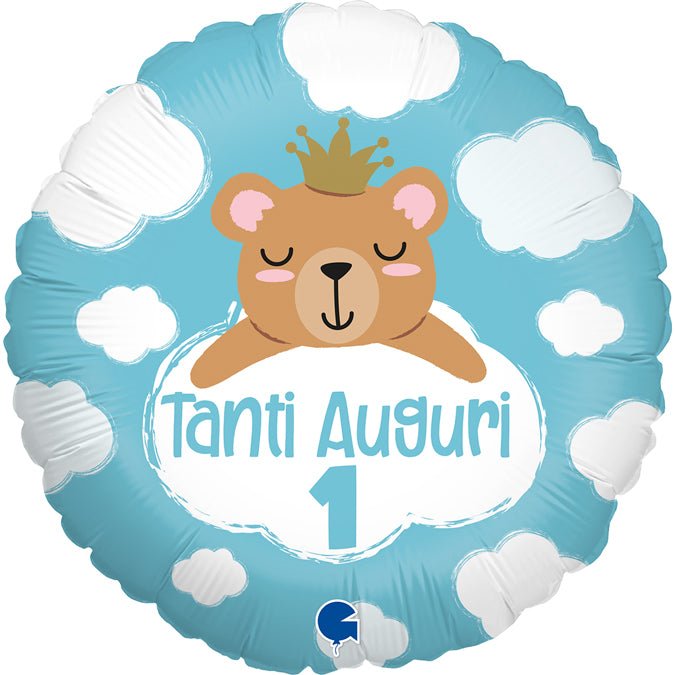 Tanti Auguri 1 blau (mit Helium gefüllt) - Special message helium rund
