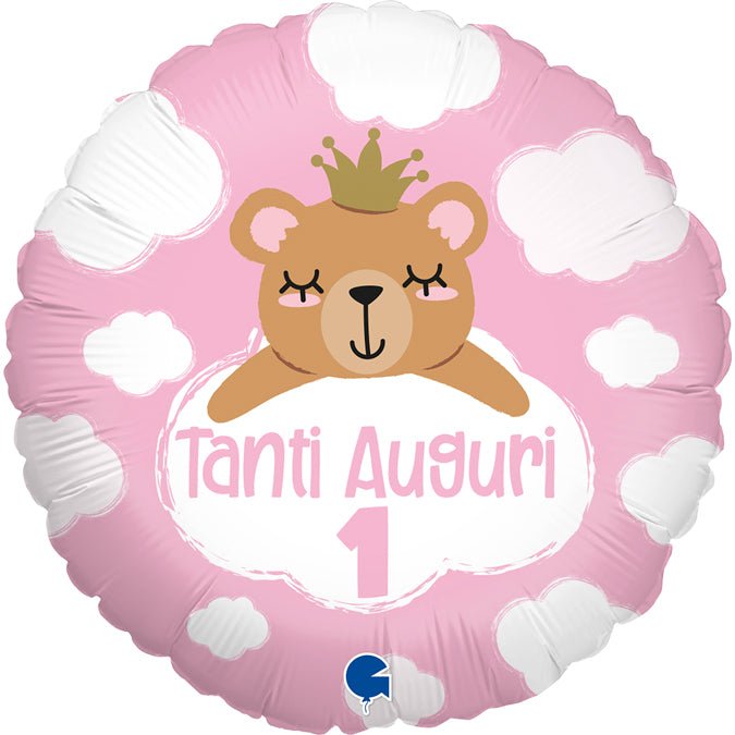 Tanti Auguri 1 rosa (mit Helium gefüllt) - Special message helium rund