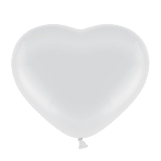 weiss Herz Ballone (25 Stück) - Latex bedruckt