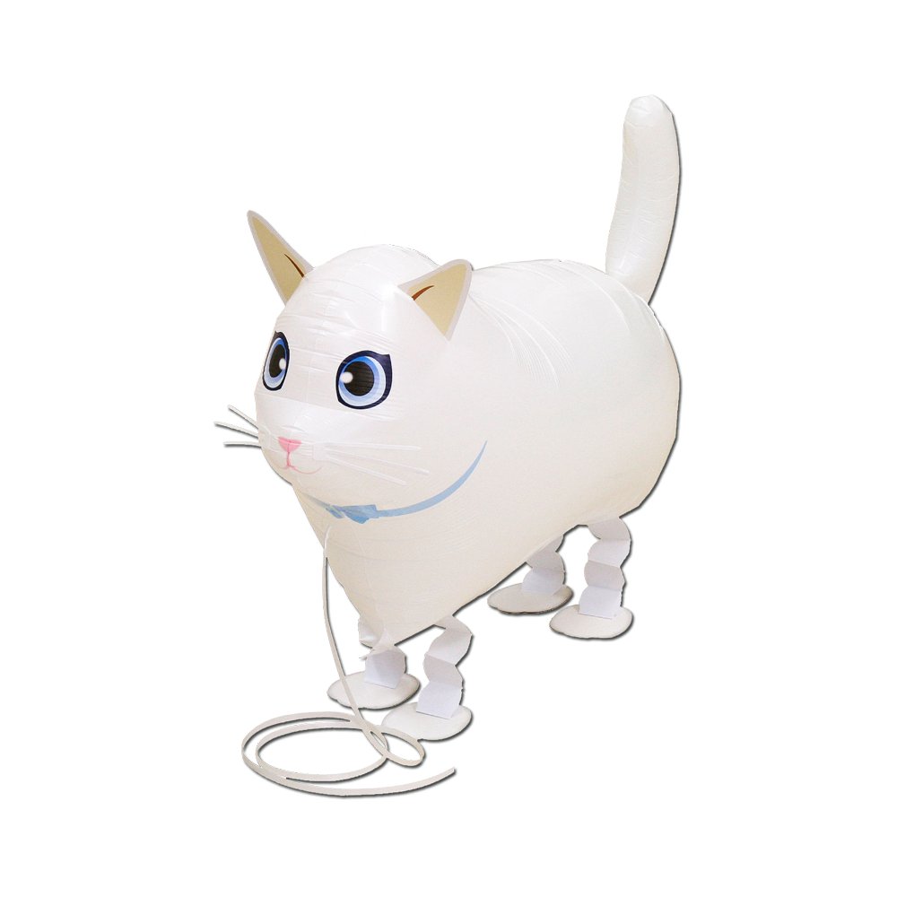 Weisse Katze Air Walker Ballon (mit Helium gefüllt) - Supershape helium