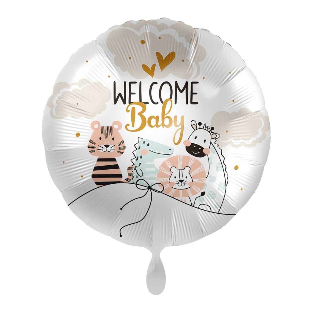 Welcome Baby Ballon (mit Helium gefüllt) - Herz Ballon helium