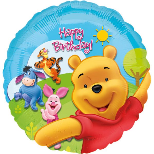 Winnie the Pooh Birthday Ballon (mit Helium gefüllt) - LIscenced klein