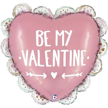 XL Be my Valentine Herz Ballon (mit Helium gefüllt) - Supershape helium