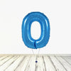 XL Blau Zahlen 0 Ballon (mit Helium gefüllt)