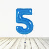 Ballon XL Bleu Numéro 5 (Rempli d'Hélium) 