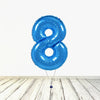 Ballon XL Bleu Numéro 8 (Rempli d'Hélium) 