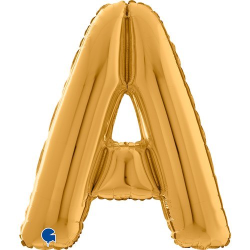 XL Buchstaben Ballon Gold A (mit Helium) - Buchstaben Ballon gold