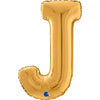XL Buchstaben Ballon Gold J (mit Helium)