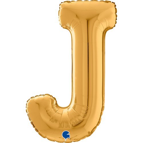 XL Buchstaben Ballon Gold J (mit Helium) - Buchstaben Ballon gold