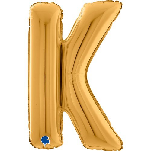 XL Buchstaben Ballon Gold K (mit Helium) - Buchstaben Ballon gold