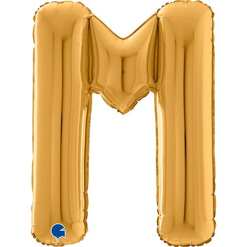 XL Buchstaben Ballon Gold M (mit Helium) - Buchstaben Ballon gold