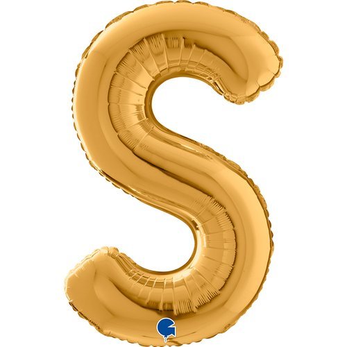 XL Buchstaben Ballon Gold S (mit Helium) - Buchstaben Ballon gold