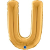 XL Buchstaben Ballon Gold U (mit Helium)
