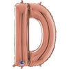 Ballon lettre XL or rose D (avec hélium) 