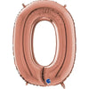 Ballon lettre XL or rose O (avec hélium) 