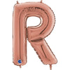 Ballon lettre XL or rose R (avec hélium) 