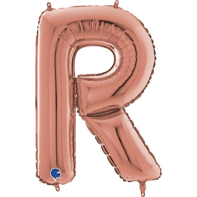 XL Buchstaben Ballon rosegold R (ohne Helium) - Buchstaben Ballon rosegold klein