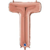 XL Buchstaben Ballon rosegold T (mit Helium)