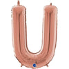 Ballon lettre XL or rose U (avec hélium) 