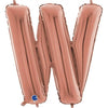 XL Buchstaben Ballon rosegold W (mit Helium)