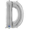 XL Buchstaben Ballon silber D (mit Helium)