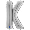 Ballon lettre XL argent K (avec hélium) 
