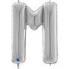 Ballon lettre XL argent M (avec hélium) 