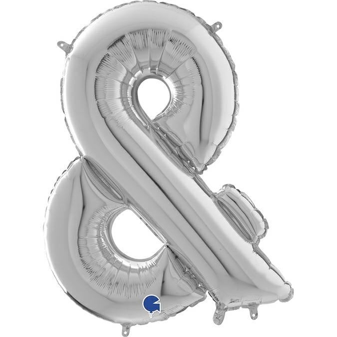 XL Buchstaben Ballon silber & (mit Helium) - Buchstaben Ballon silber