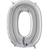 Ballon lettre XL argent O (avec hélium) 