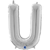 Ballon lettre XL argent U (avec hélium) 