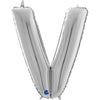 Ballon lettre XL argent V (avec hélium) 