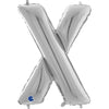 Ballon lettre XL argent X (avec hélium) 