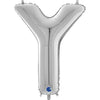 Ballon lettre XL argent Y (avec hélium) 